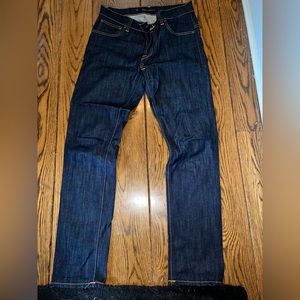 Nudie Jeans Thin Finn 32x32 mens ecru denim jeans